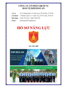 Hồ sơ năng lực công ty bảo vệ Kim Bảo An chuyên cung cấp dịch vụ bảo vệ uy tín tại TPHCM cho doanh nghiệp, nhà máy, tòa nhà và sự kiện.
