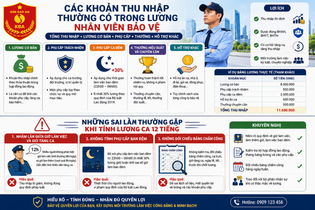 Các Khoản Thu Nhập Thường Có Trong Lương Nhân Viên Bảo Vệ